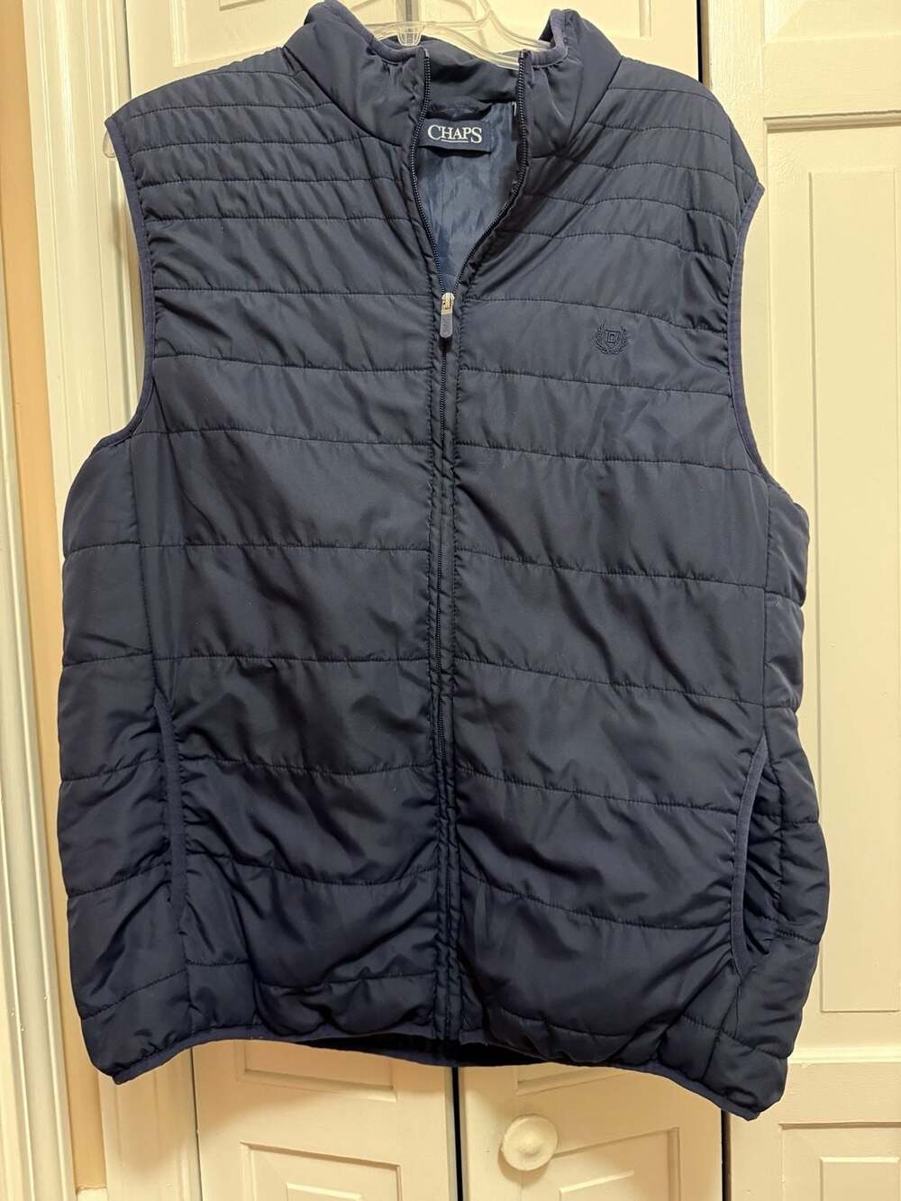 Chaps Men's Navy Blue Quilted Puffer Zip-Up Vest XL outerwear